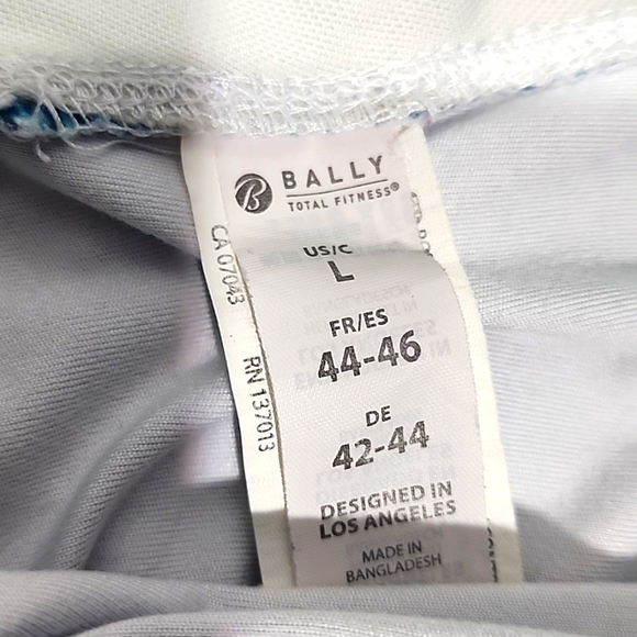 Bally Total Fitness Blue Patterned High Rise Pocket Work Out Leggings. L - Picture 7 of 7